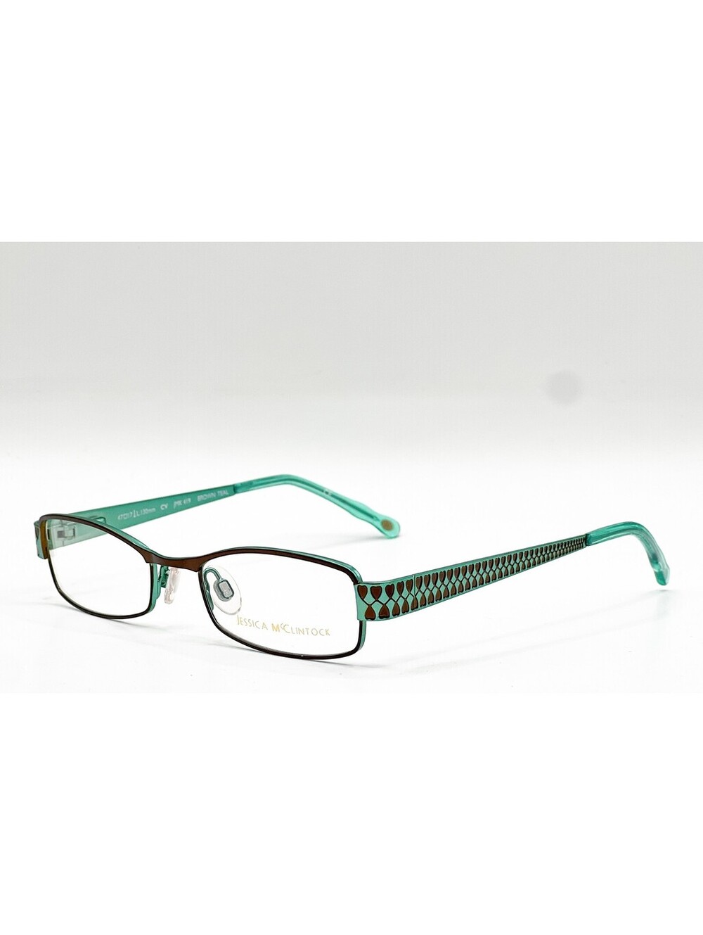 Jessica Mcclintock Jmk 419 Brown Teal Authentic Eyeglasses 47-17-130